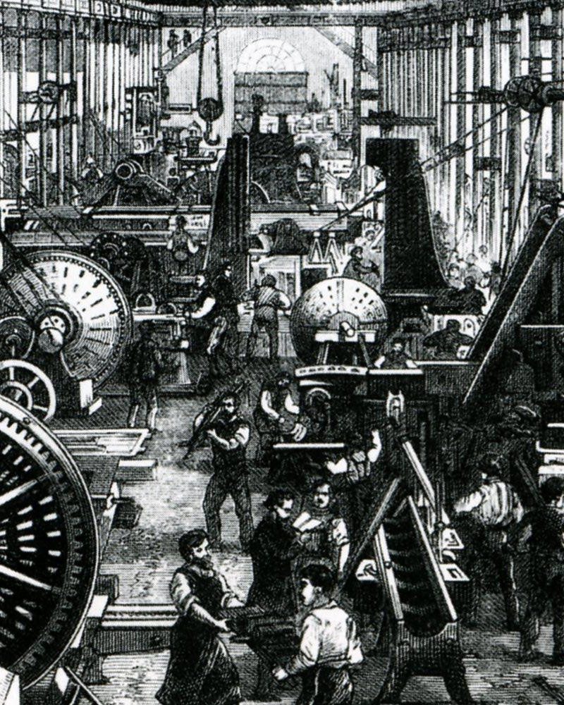 A factory during the Industrial Revolution