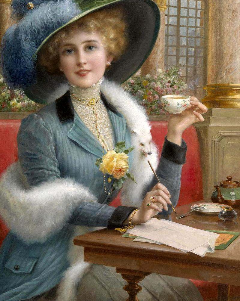 Victorian lady drinking tea